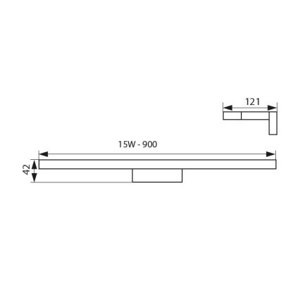 LED Kúpeľňové osvetlenie zrkadla ASTEN LED/15W/230V IP44 lesklý chróm