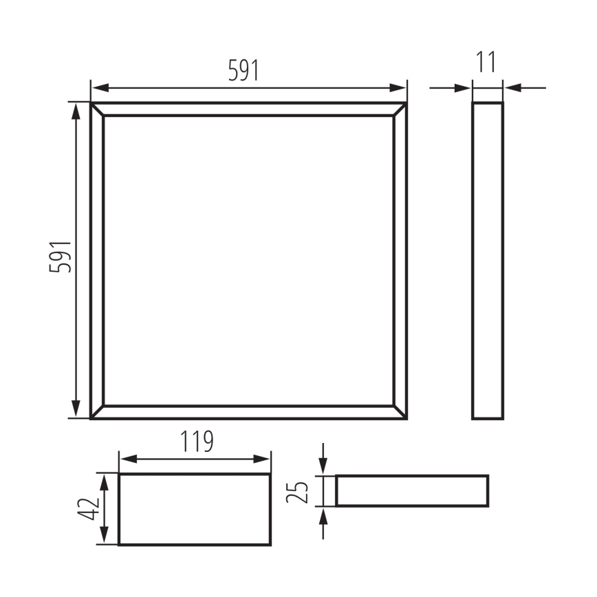 LED rám do podhľadu AVAR LED/32W/230V 4000K 59x59 cm
