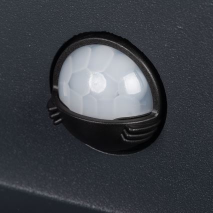 LED vonkajšie nástenné svietidlo so senzorom REKA LED/7W/230V IP54, antracitové, okrúhle