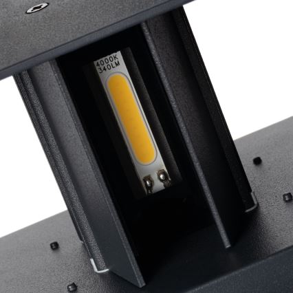 LED vonkajšie nástenné svietidlo so senzorom REKA LED/7W/230V IP54, antracitové, okrúhle