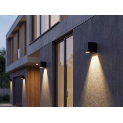 LED solárne nástenné svietidlo so snímačom REKA LED/3W/3,7V 1800 mAh 3000/4000/6500K IP65 čierne