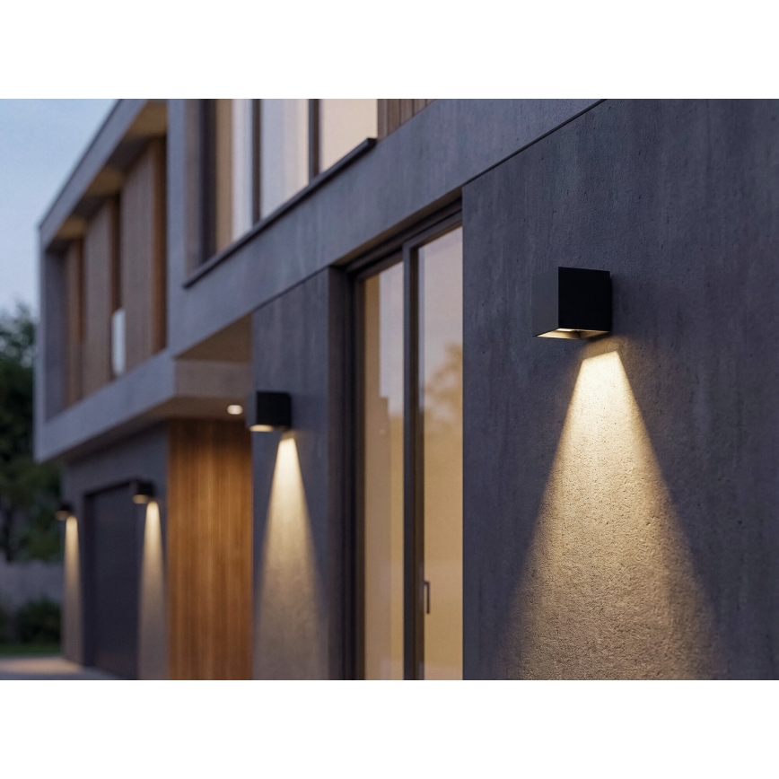 LED solárne nástenné svietidlo so snímačom REKA LED/3W/3,7V 1800 mAh 3000/4000/6500K IP65 čierne