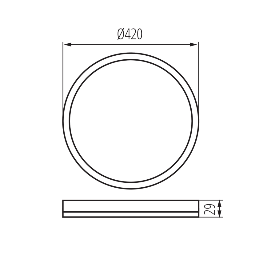 LED Kúpeľňové stropné svietidlo AZPO LED/22W/230V pr. 42 cm IP54 čierna