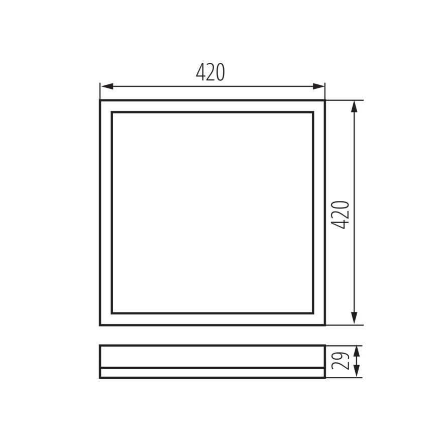 LED stropné svietidlo AZPO LED/22W/230V 3000/4000/6000K 42x42 cm IP54 čierne