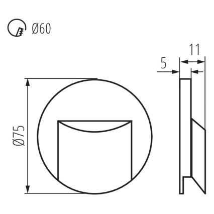 LED Schodiskové svietidlo ERINUS LED/0,8W/12V 3000K biela