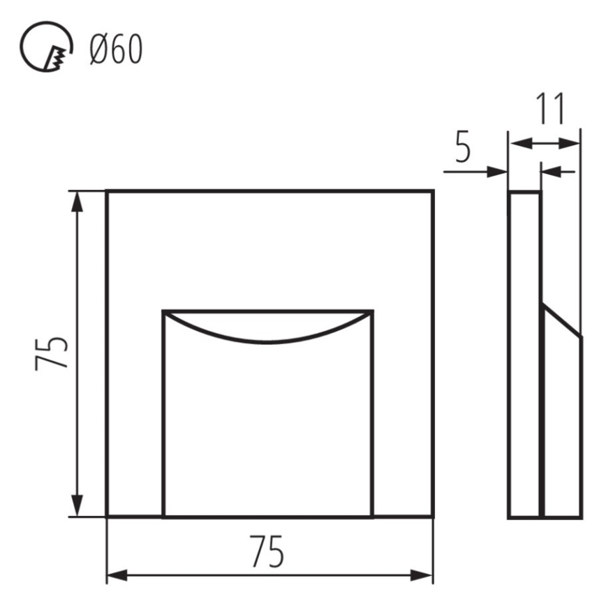 LED Schodiskové svietidlo ERINUS LED/0,8W/12V 3000K šedá