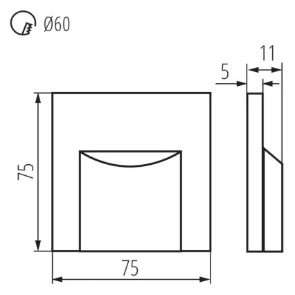 LED Schodiskové svietidlo ERINUS LED/0,8W/12V 3000K čierna