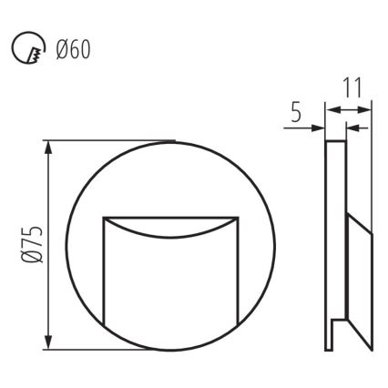 LED Schodiskové svietidlo ERINUS LED/0,8W/12V 3000K čierna