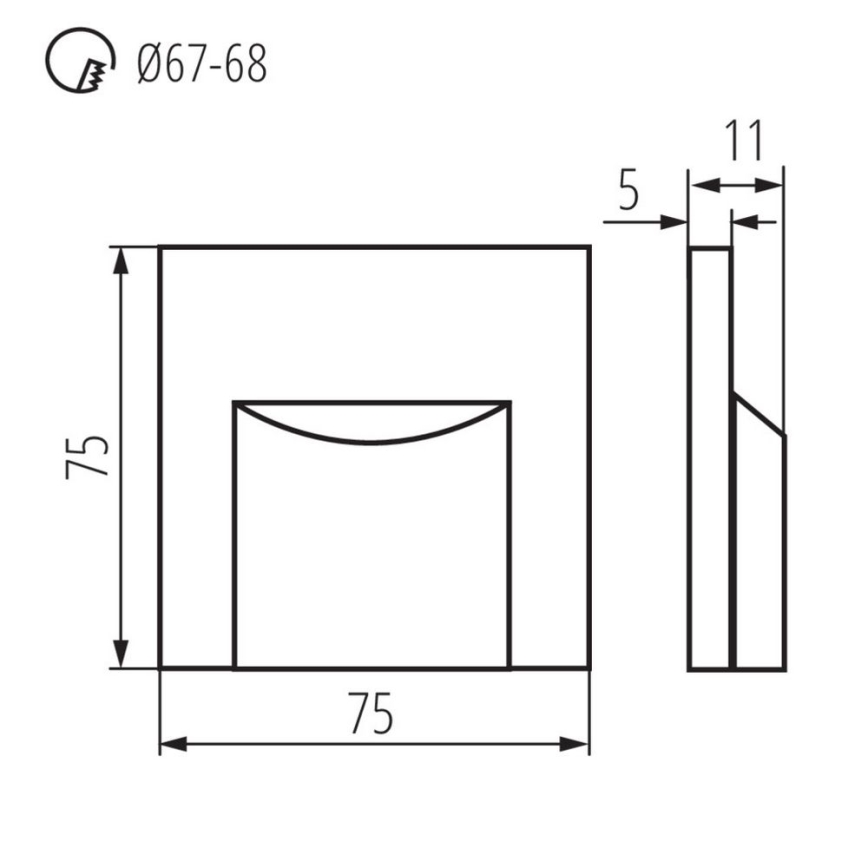 LED Schodiskové svietidlo ERINUS LED/0,8W/12V 4000K biela
