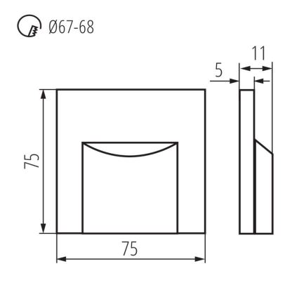 LED Schodiskové svietidlo ERINUS LED/0,8W/12V 4000K šedá