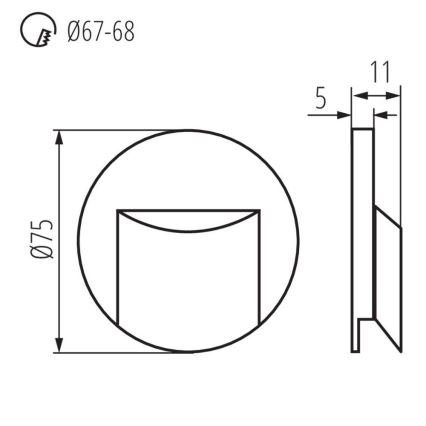 LED Schodiskové svietidlo ERINUS LED/0,8W/12V 4000K šedá