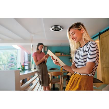 LED Stmievateľné stropné svietidlo s ventilátorom PLAVE LED/48W/230V 3000/4000/6500K + diaľkové ovládanie