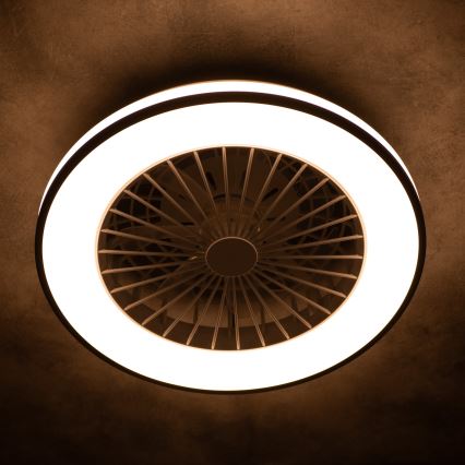 LED Stmievateľné stropné svietidlo s ventilátorom PLAVE LED/48W/230V 3000/4000/6500K + diaľkové ovládanie