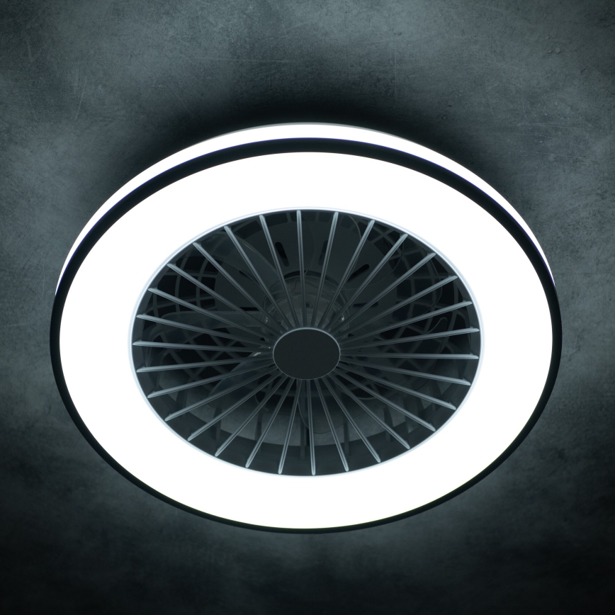 LED Stmievateľné stropné svietidlo s ventilátorom PLAVE LED/48W/230V 3000/4000/6500K + diaľkové ovládanie