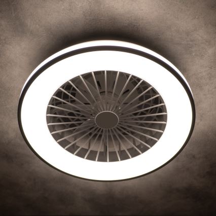 LED Stmievateľné stropné svietidlo s ventilátorom PLAVE LED/48W/230V 3000/4000/6500K + diaľkové ovládanie