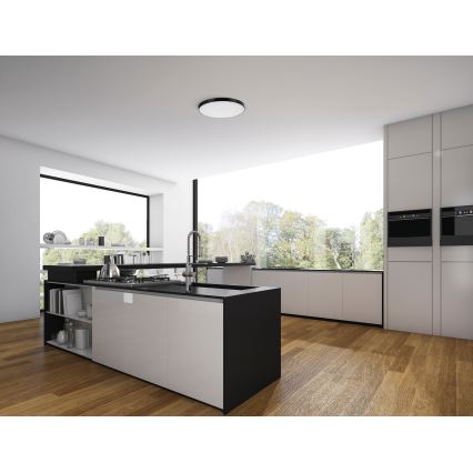 LED Stmievateľné stropné svietidlo PLAFON LED/20W/230V 3000-6500K Wi-Fi čierna
