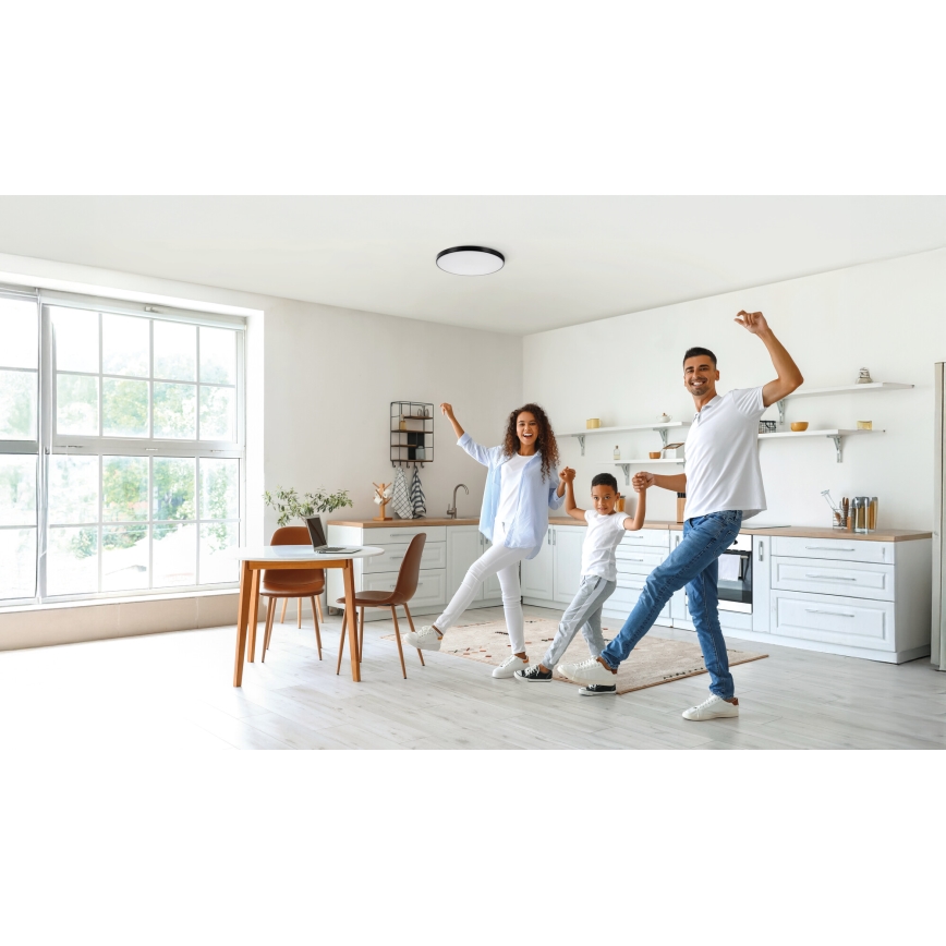 LED Stmievateľné stropné svietidlo PLAFON LED/20W/230V 3000-6500K Wi-Fi čierna
