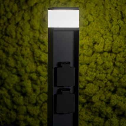 Vonkajšia lampa s 2 zásuvkami DASTEN 1xG9/11W/230V 30 cm IP44 čierna