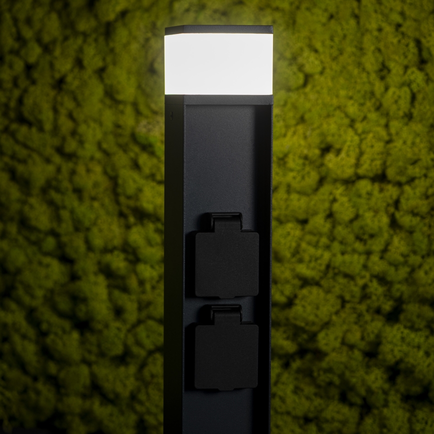 Vonkajšia lampa s 2 zásuvkami DASTEN 1xG9/11W/230V 30 cm IP44 čierna