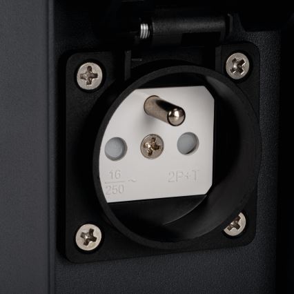 Vonkajšia lampa s 2 zásuvkami DASTEN 1xG9/11W/230V 80 cm IP44 čierna