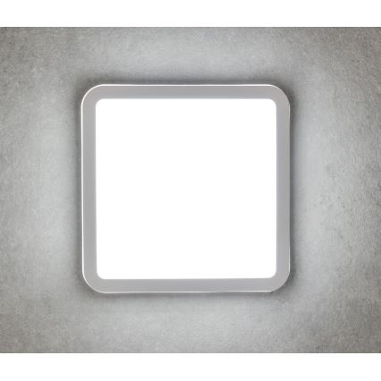 LED Vonkajšie stropné svietidlo so senzorom pohybu BENO LED/12/18W/230V 3000/3500/4000K IP65 biela hranatý