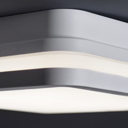 LED Vonkajšie stropné svietidlo so senzorom pohybu BENO LED/12/18W/230V 3000/3500/4000K IP65 biela hranatý