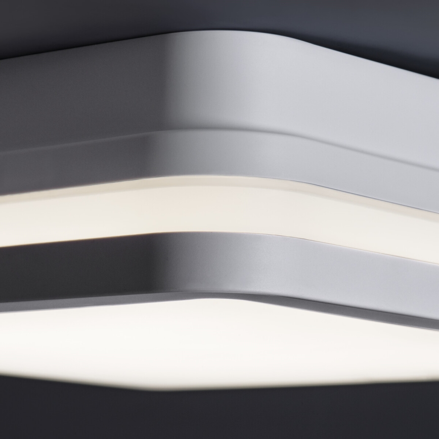 LED Vonkajšie stropné svietidlo so senzorom pohybu BENO LED/12/18W/230V 3000/3500/4000K IP65 biela hranatý