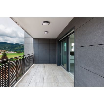 LED Vonkajšie stropné svietidlo so senzorom pohybu BENO LED/24/30W/230V 3000/3500/4000K IP65 antracit guľatý