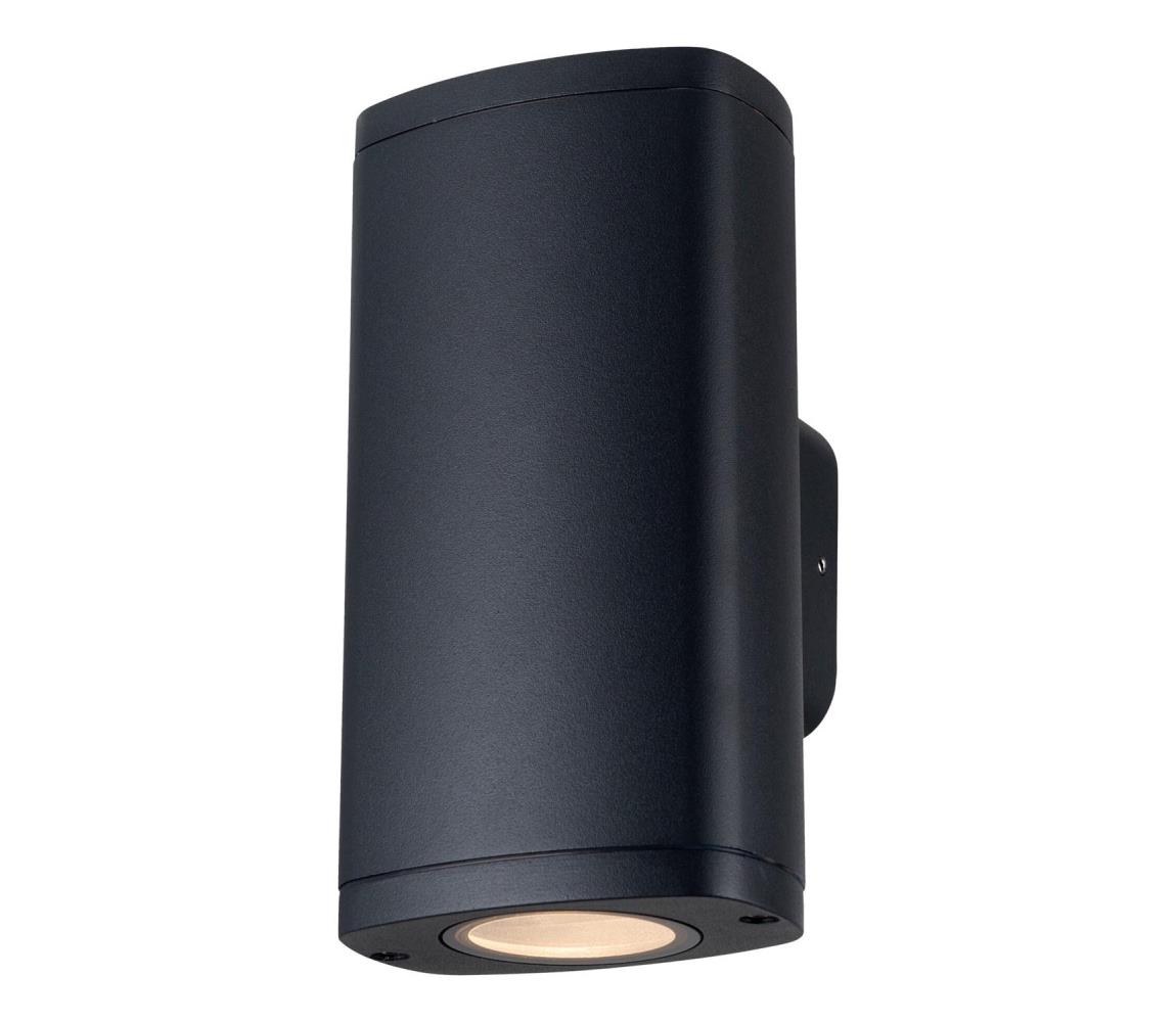 38882 - Vonkajšie nástenné svietidlo ZEVI 2xGU10/10W/230V IP54 čierna