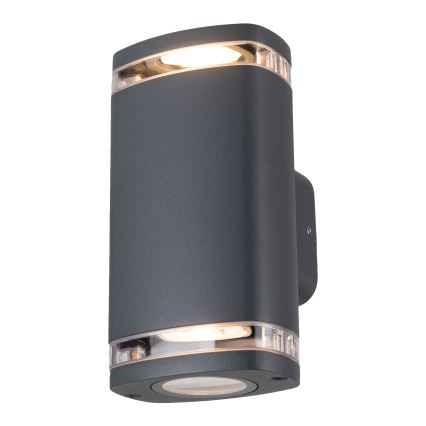 Vonkajšie nástenné svietidlo ZEVI 2xGU10/10W/230V IP54 antracit