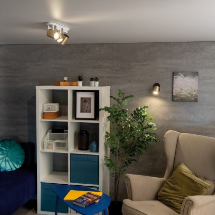 Nástenné bodové svietidlo LAURIN 1xGU10/10W/230V mosadz/čierna