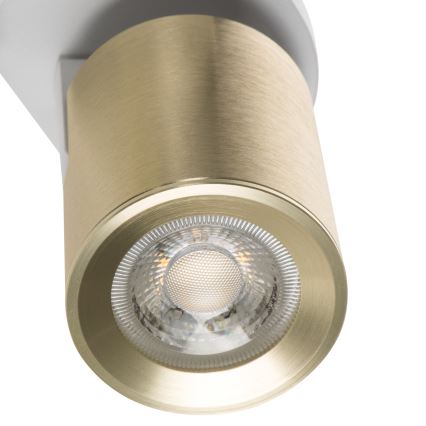 Nástenné bodové svietidlo LAURIN 1xGU10/10W/230V mosadz/biela