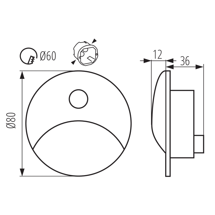 LED schodiskové svietidlo s pohybovým a súmrakovým senzorom EXIN LED/2,5W/230V 3000K IP65 biele okrúhle