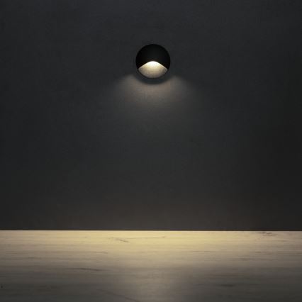 LED svietidlo na schodisko EXIN LED/2,5W/230V 4000K IP65 čierne okrúhle