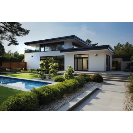 LED Vonkajšie nástenné svietidlo so snímačom pohybu a súmraku XERTO LED/20W/230V 3000/4000/6500K IP44 čierna