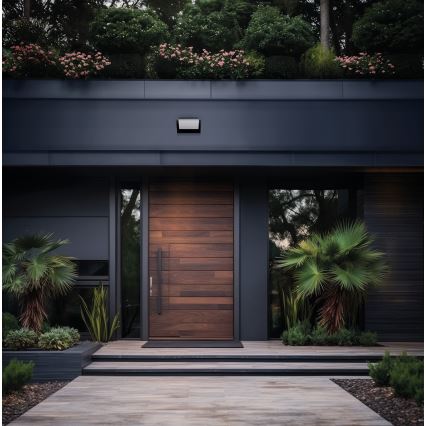 LED Vonkajšie nástenné svietidlo so snímačom pohybu a súmraku XERTO LED/20W/230V 3000/4000/6500K IP44 čierna