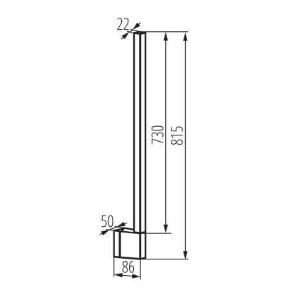 Vonkajšie nástenné svietidlo YALTE LED/11W/230V 3000/4000/6500K 81,5 cm IP54 čierne