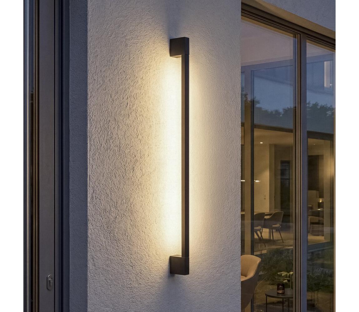 45872- LED Vonkajšie nástenné svietidlo YALTE LED/8,5W/230V 3000/4000/6500K IP54 čierne 45872