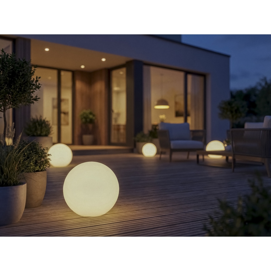 Vonkajšia lampa STONO 1xE27/15W/230V priemer 20 cm IP65 biela