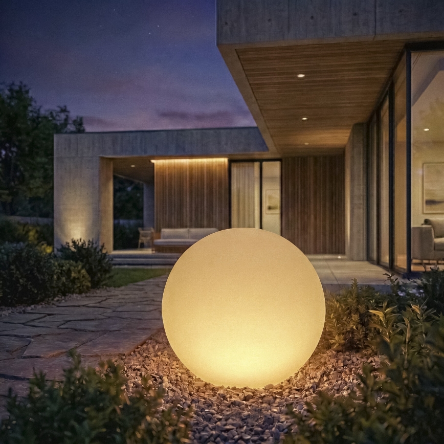 Vonkajšia lampa STONO 1xE27/20W/230V priemer 40 cm IP65 biela