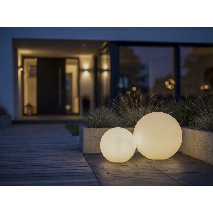 Vonkajšia lampa STONO 1xE27/20W/230V priemer 40 cm IP65 biela