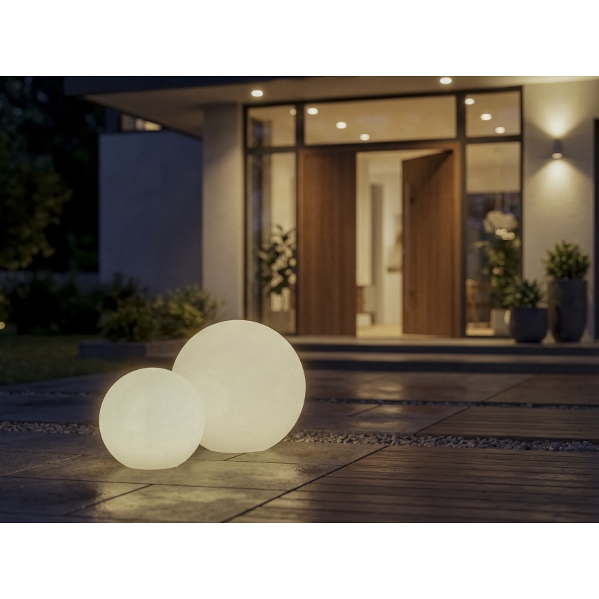 Vonkajšia lampa STONO 1xE27/20W/230V priemer 40 cm IP65 biela