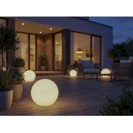 Vonkajšia lampa STONO 1xE27/20W/230V priemer 40 cm IP65 biela