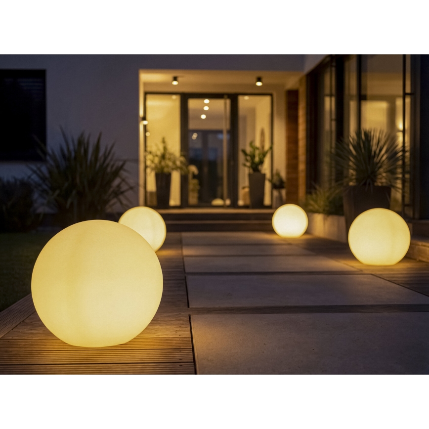 Vonkajšia lampa STONO 1xE27/20W/230V priemer 40 cm IP65 biela