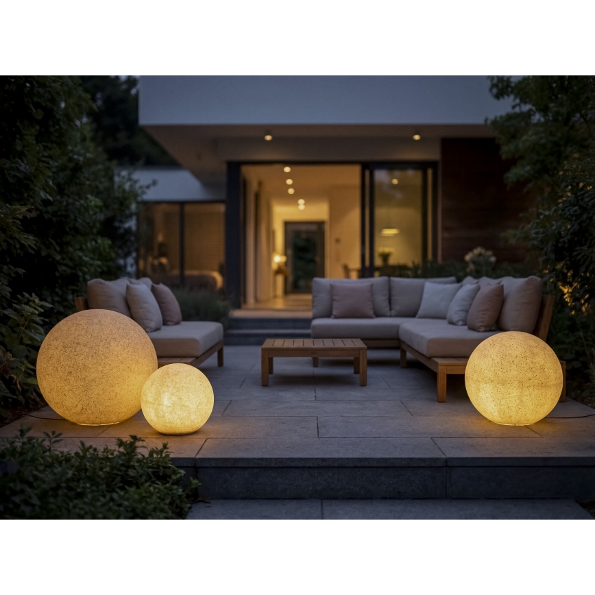 Vonkajšia lampa STONO, 1xE27/15W/230V, priemer 20 cm, IP65, béžová