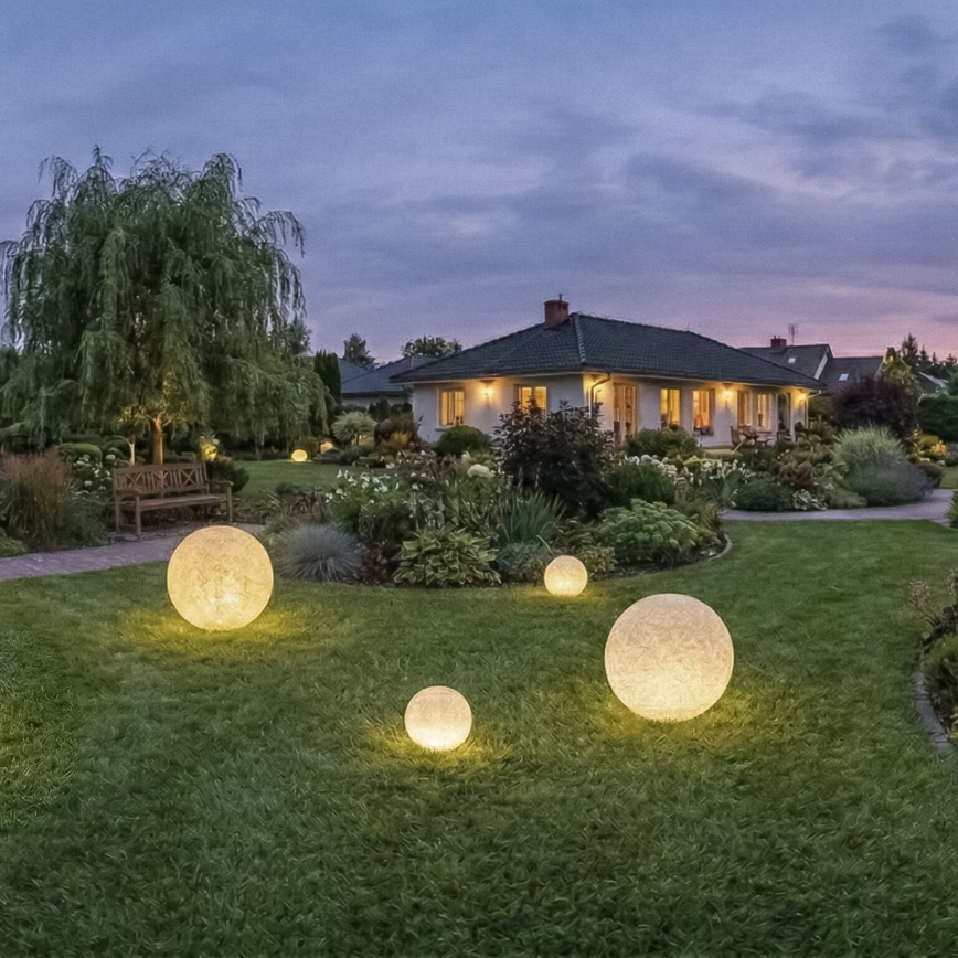 Vonkajšie svietidlo STONO 1xE27/20W/230V priemer 30 cm IP65 béžové