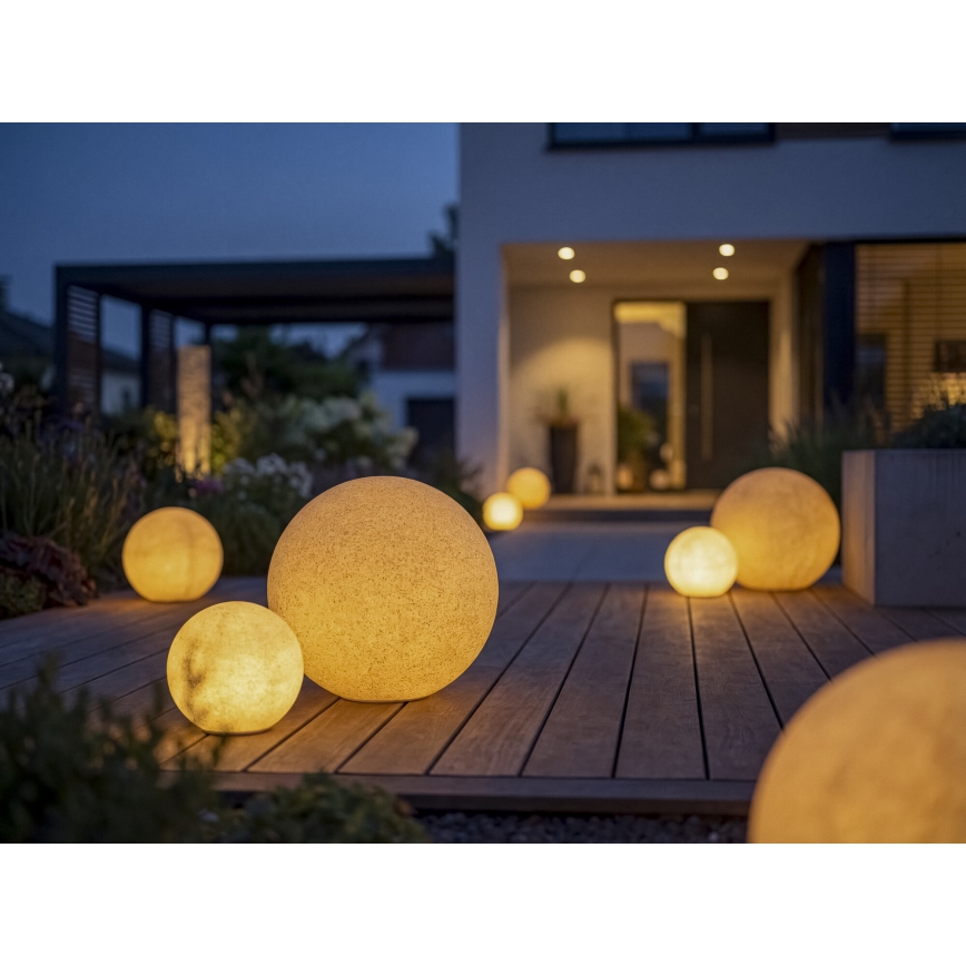 Vonkajšia lampa STONO 1xE27/20W/230V pr. 40 cm IP65 béžová