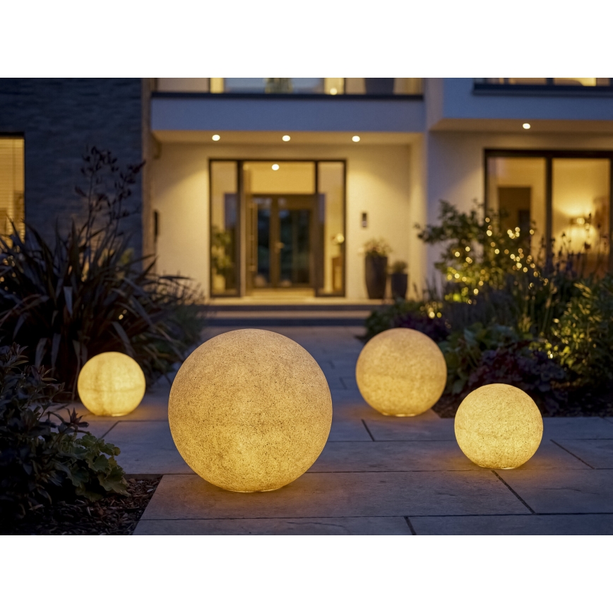 Vonkajšia lampa STONO 1xE27/20W/230V pr. 40 cm IP65 béžová