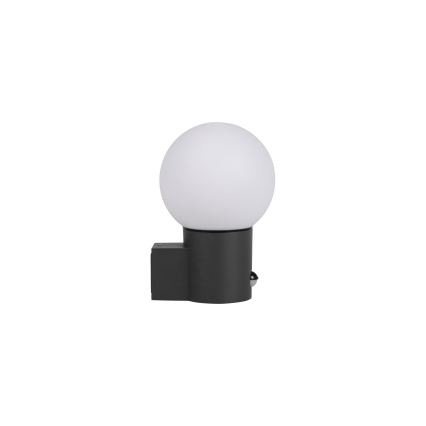 Vonkajšia nástenná lampa so senzorom pohybu a súmraku STONO 1xE27/15W/230V IP65 antracit