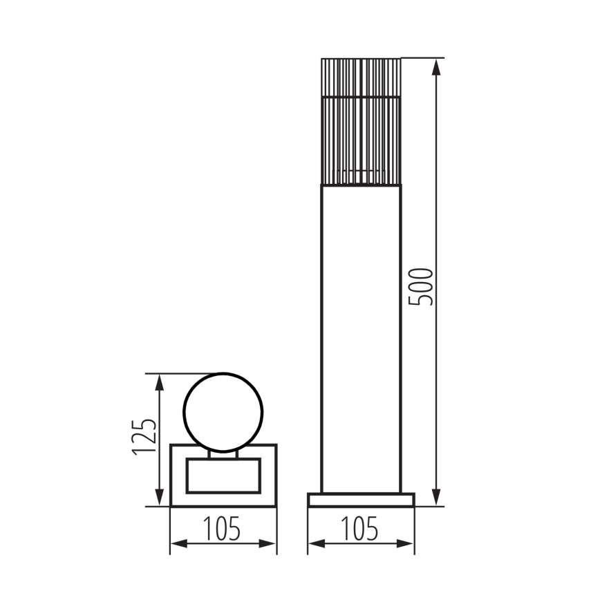 Vonkajšia lampa RADILO 1xGU10/11W/230V 50 cm IP44 čierna